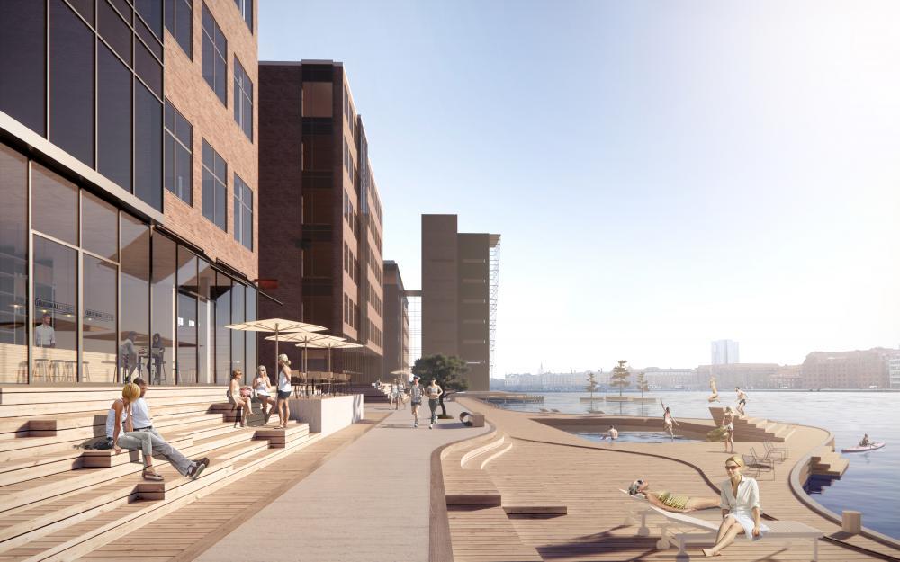 Kalvebod Brygge, havnepromenade, Københavns Havn