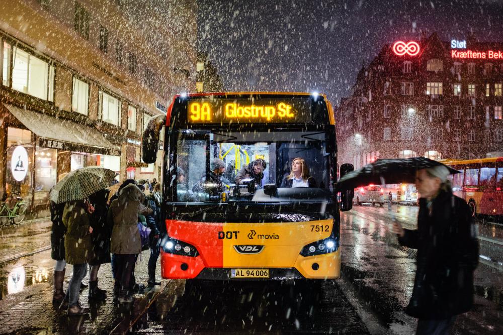 bus københavn regn sne