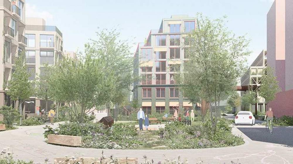 Jernbanebyen Syd grønt væv