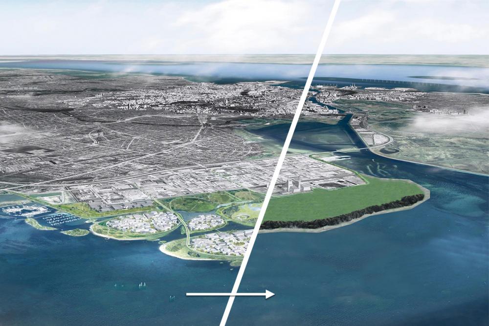 avedøre holme, luftfoto, køge bugt