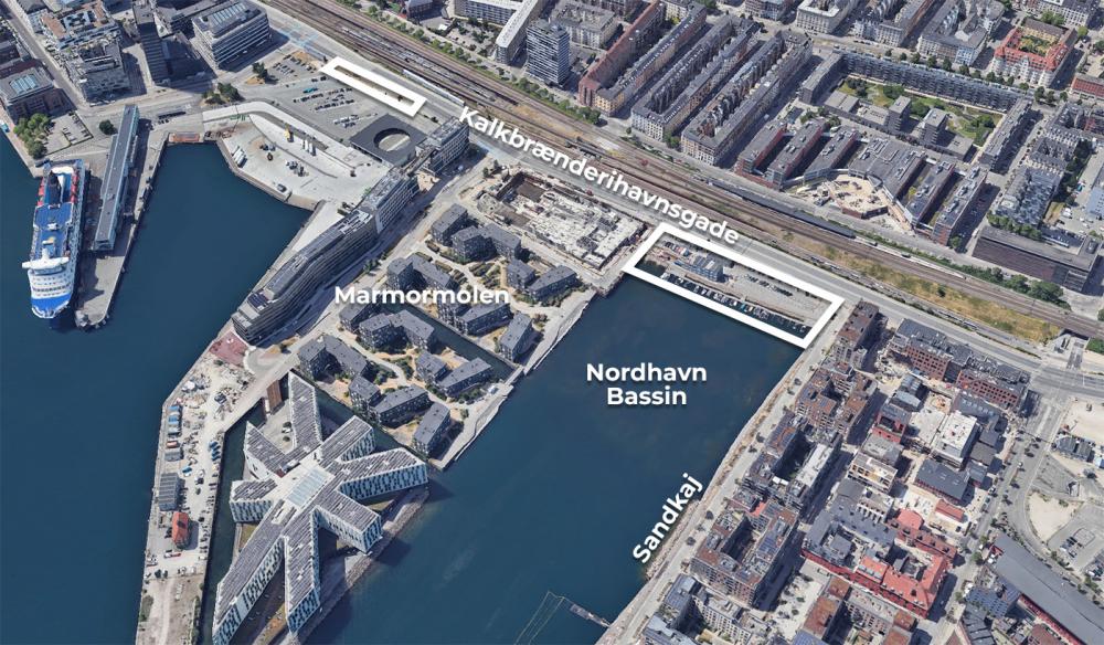 Nordbassinet, Nordhavn, havnepark, Kalkbrænderihavnsgade