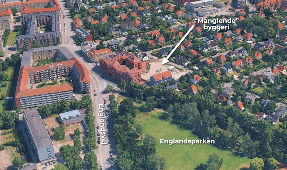 Englandsparken, nybyggeri, ungdomsboliger, forsinket boligprojekt