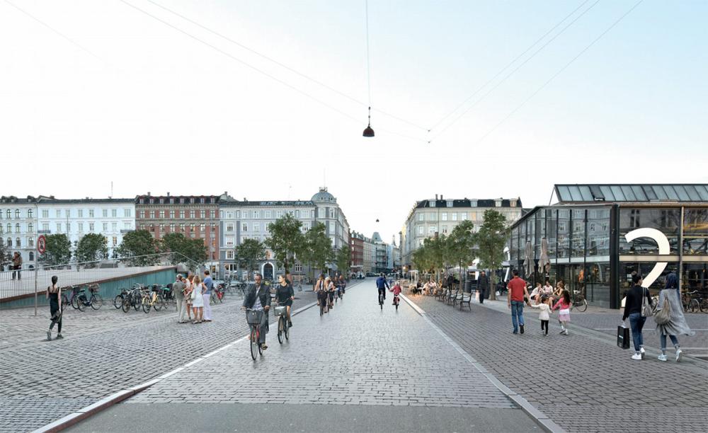 Vendersgade ombygget til cykelvenlig glade ved Israels Plads og Torvehallerne