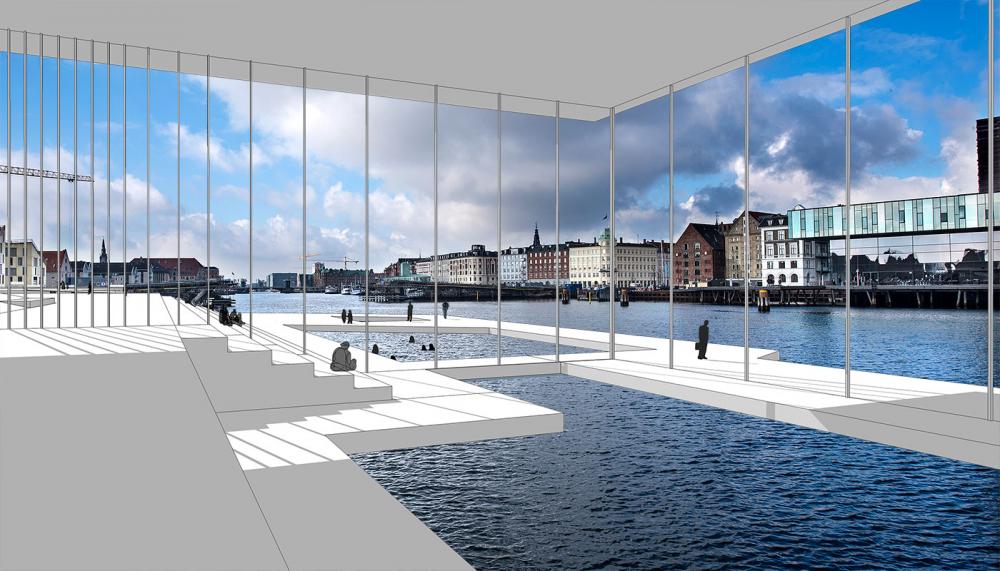 Papirøbadet kig ind mod inderhavnen københavn