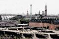 Forslag til hvordan et brosystem over baneterrænet ved Hovedbanegården kunne se ud