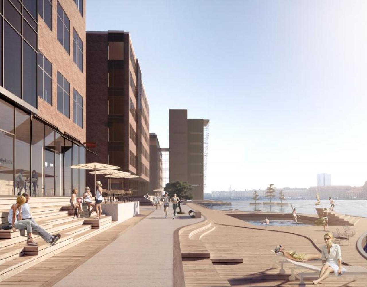 Kalvebod Brygge, havnepromenade, Københavns Havn