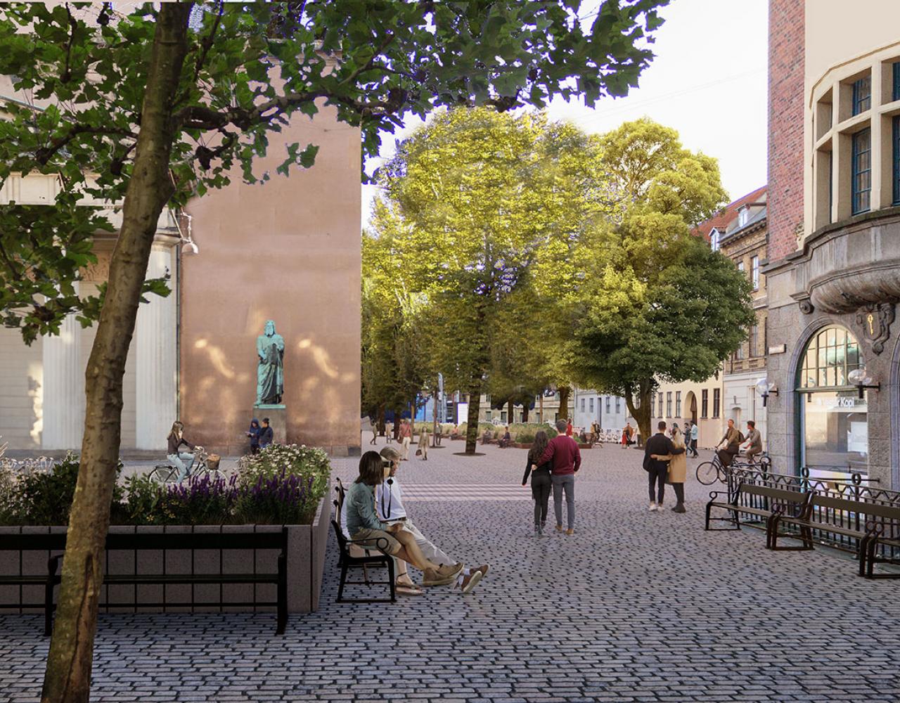 nørregade dyrkøb grønt anlæg visualisering
