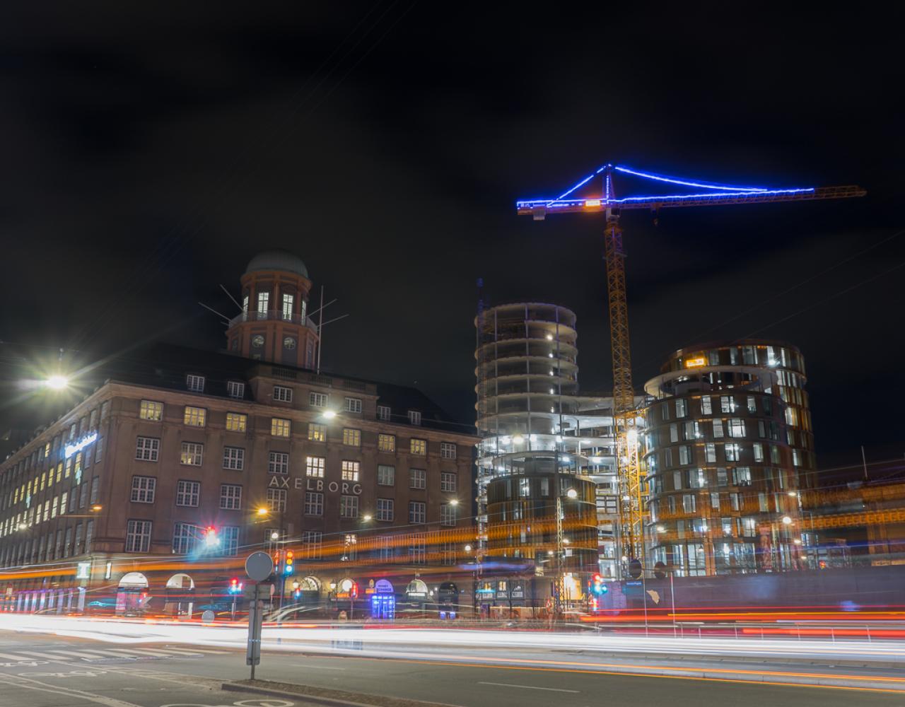 byggekran lys axeltorv