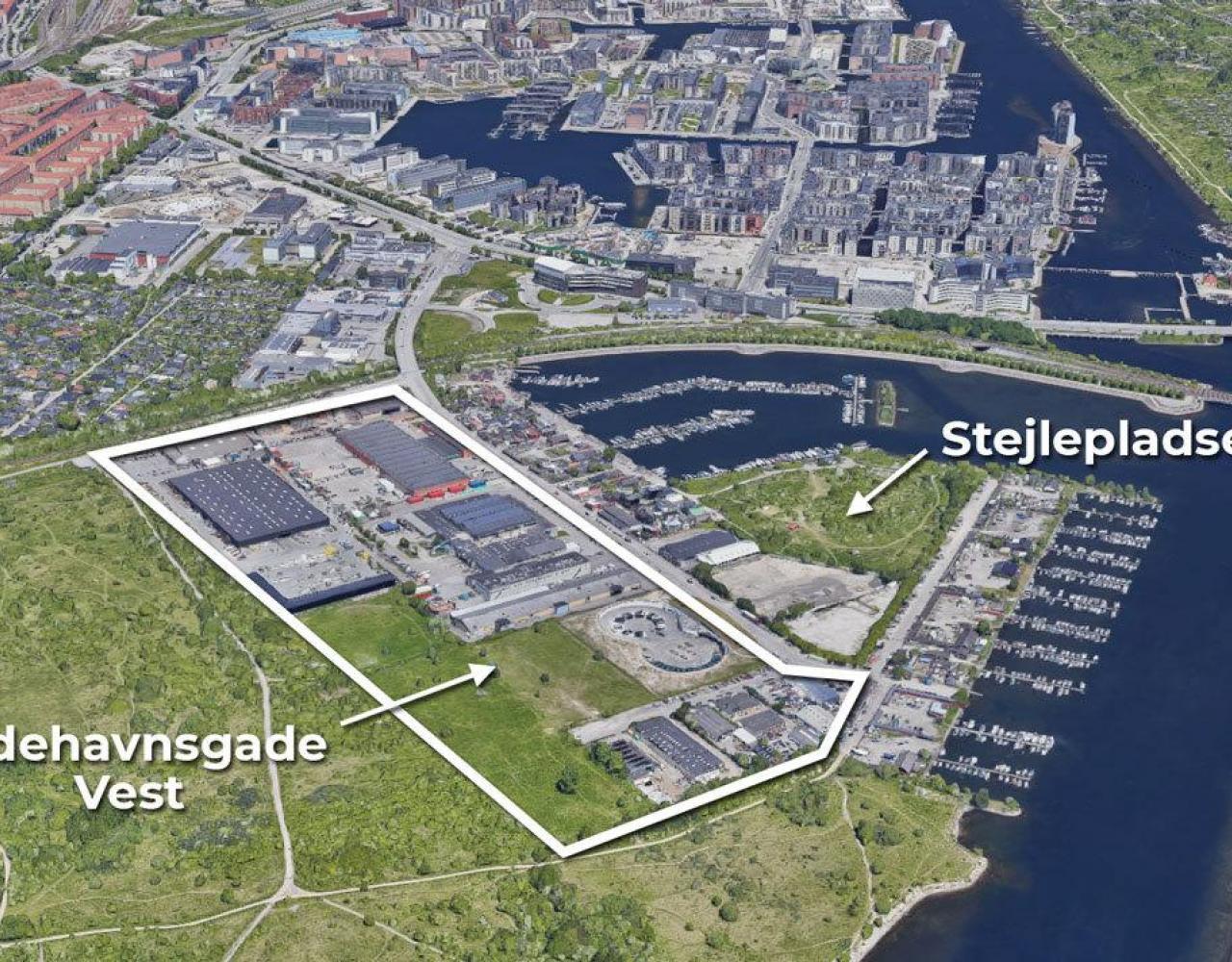 oversigt, bådehavnsgade, luftfoto