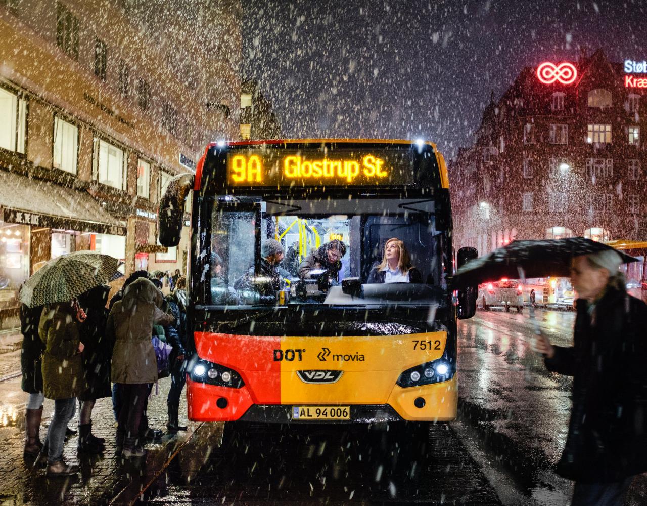 bus københavn regn sne