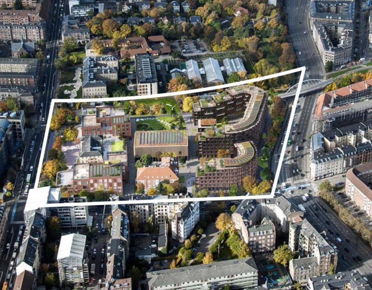 bycampus, skybrudspark, luftfoto