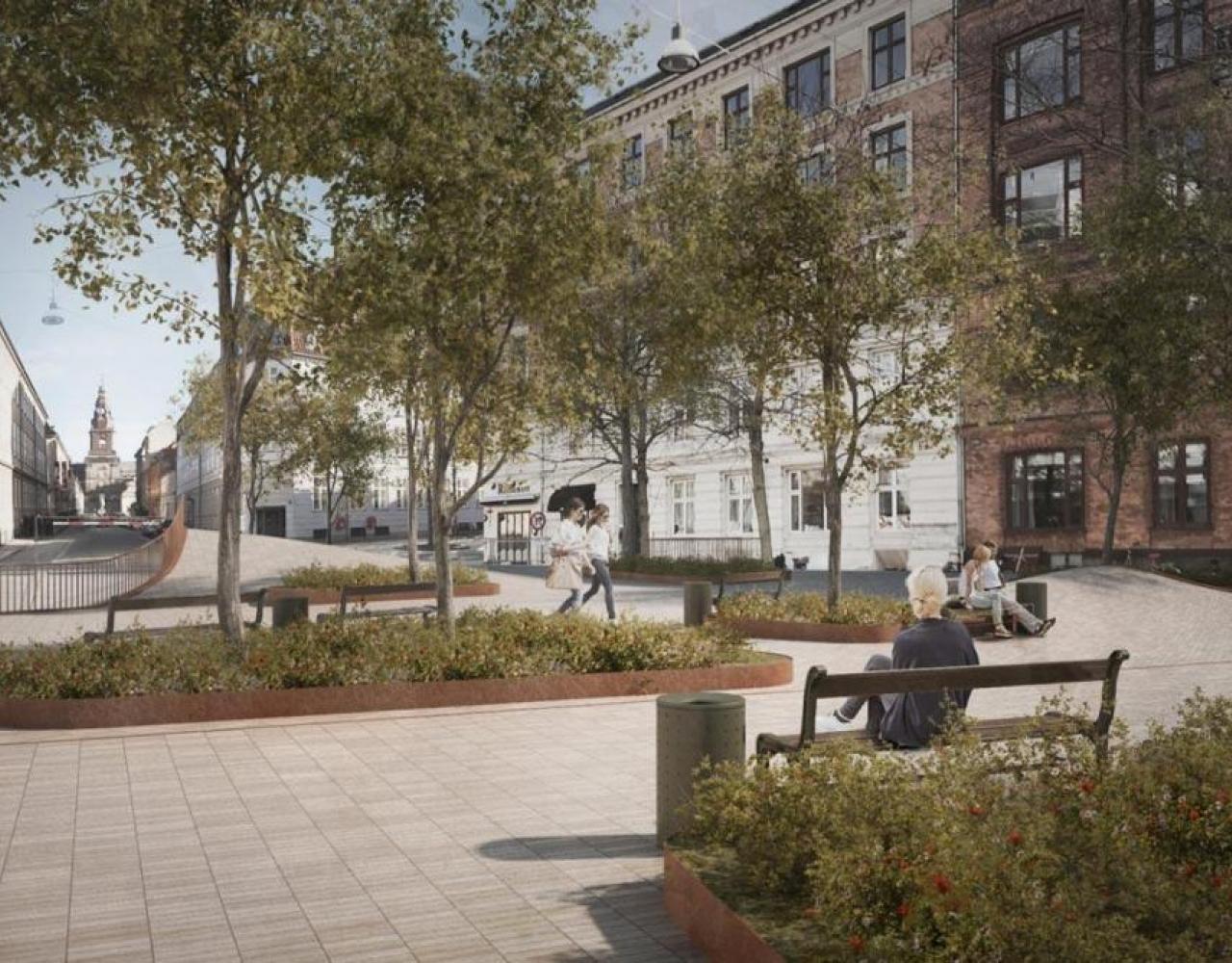 dantes plads, visualisering, p-kælder