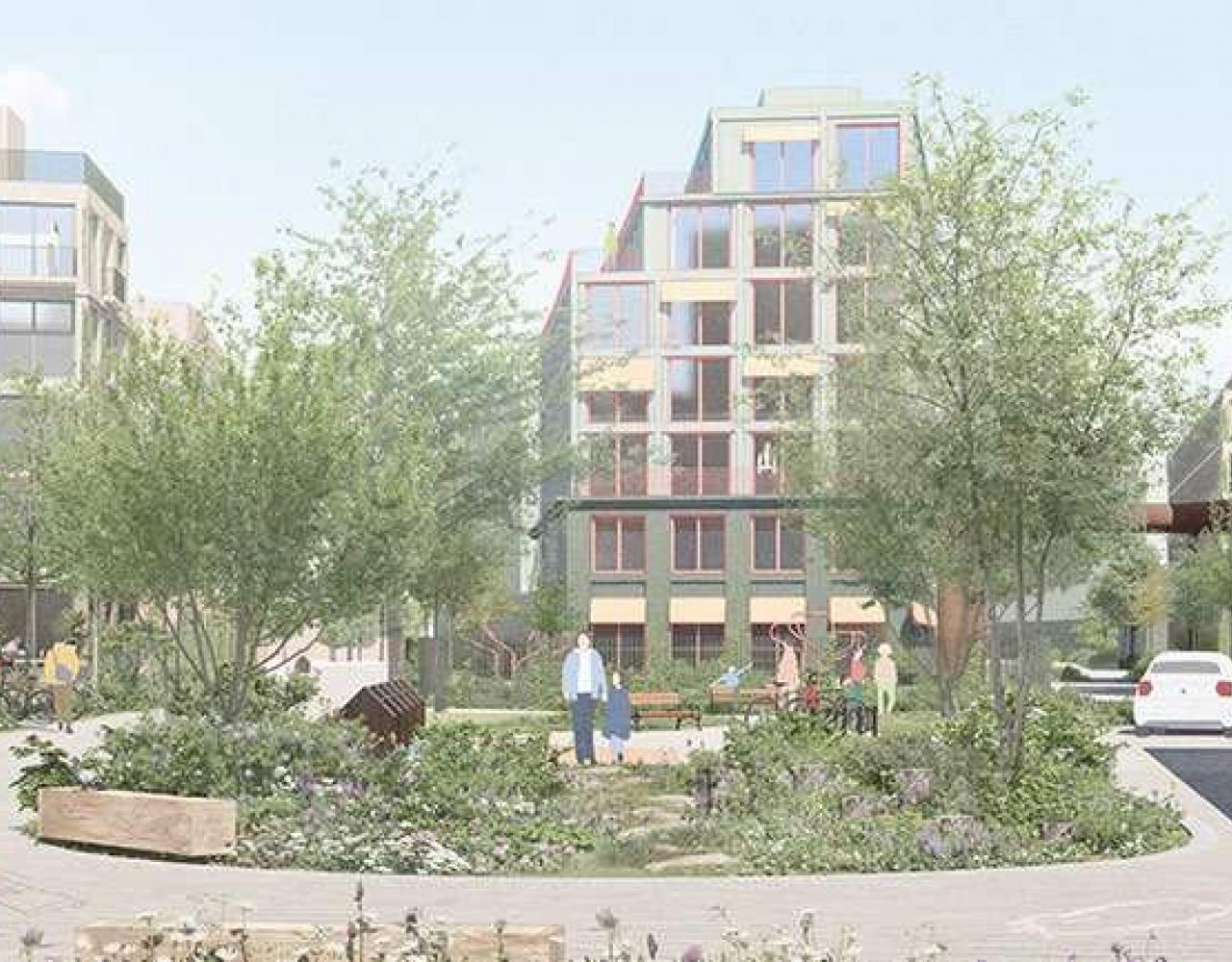 Jernbanebyen Syd grønt væv