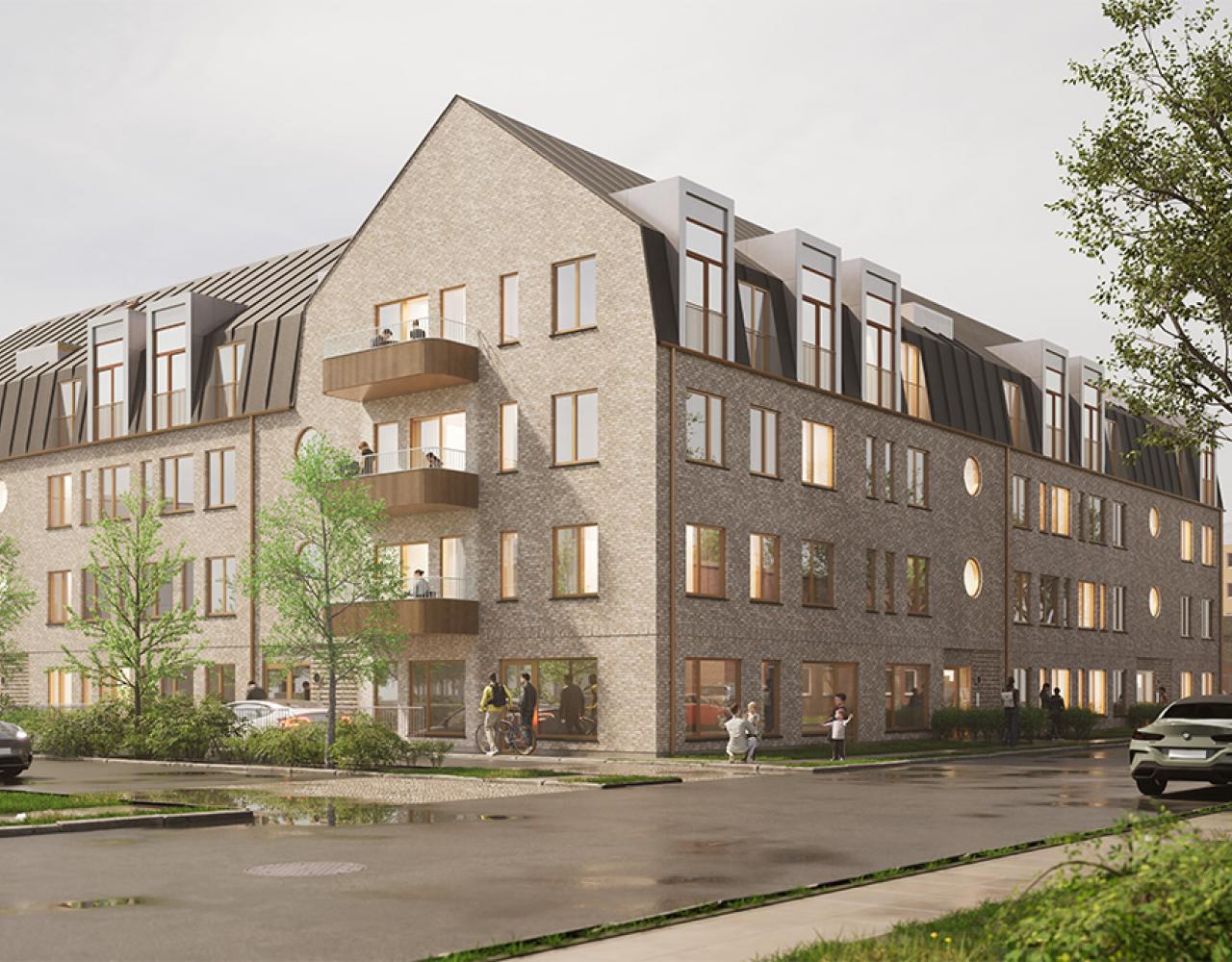 Jenagade, nybyggeri, P-plads