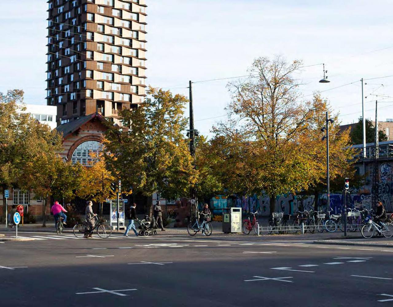 Lyngsies Plads, byrum, begrønning