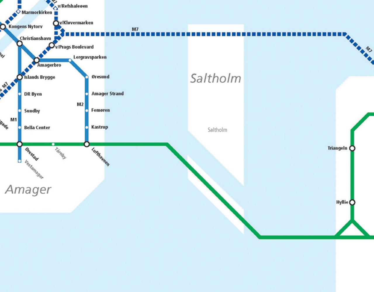 øresundsmetro linieføring