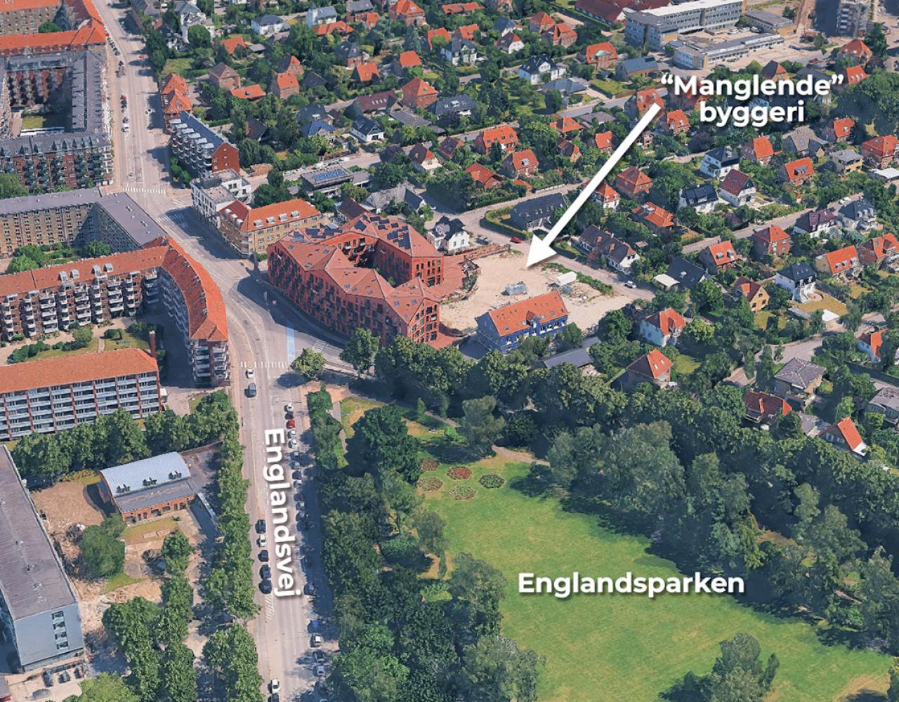 Englandsparken, nybyggeri, ungdomsboliger, forsinket boligprojekt