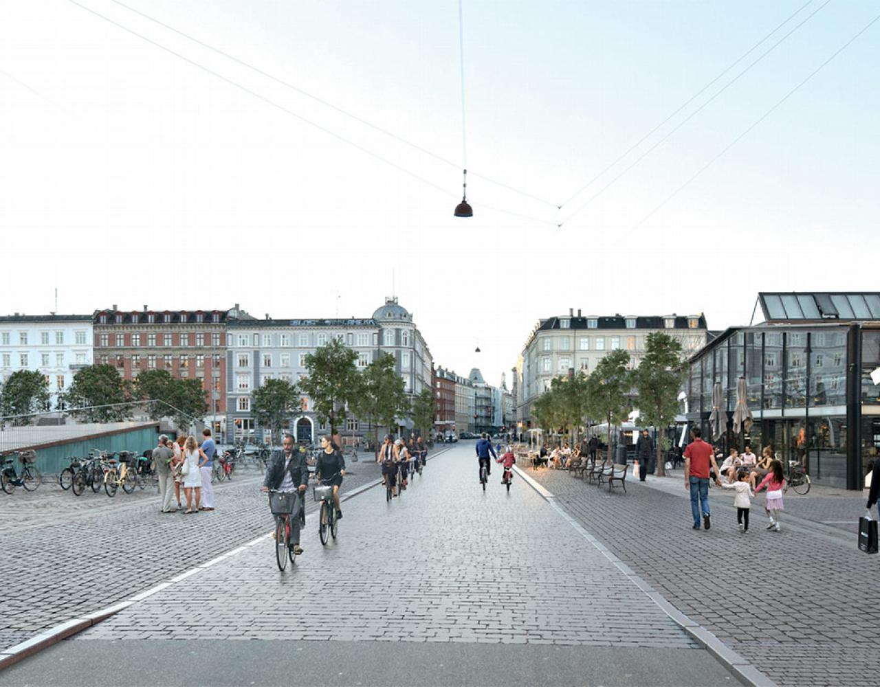 Vendersgade ombygget til cykelvenlig glade ved Israels Plads og Torvehallerne