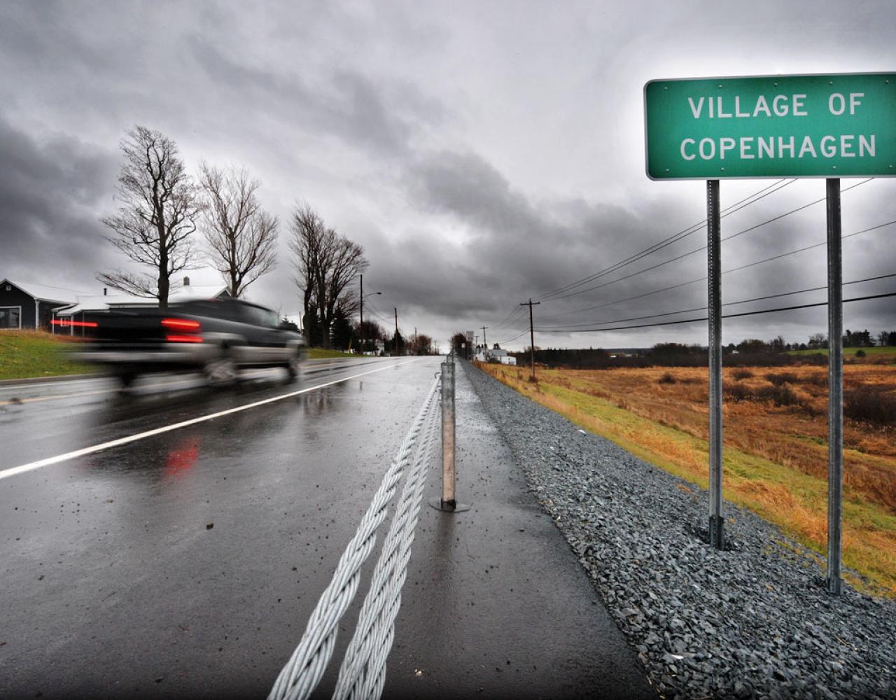 Village of Copenhagen Denmark New York road sign