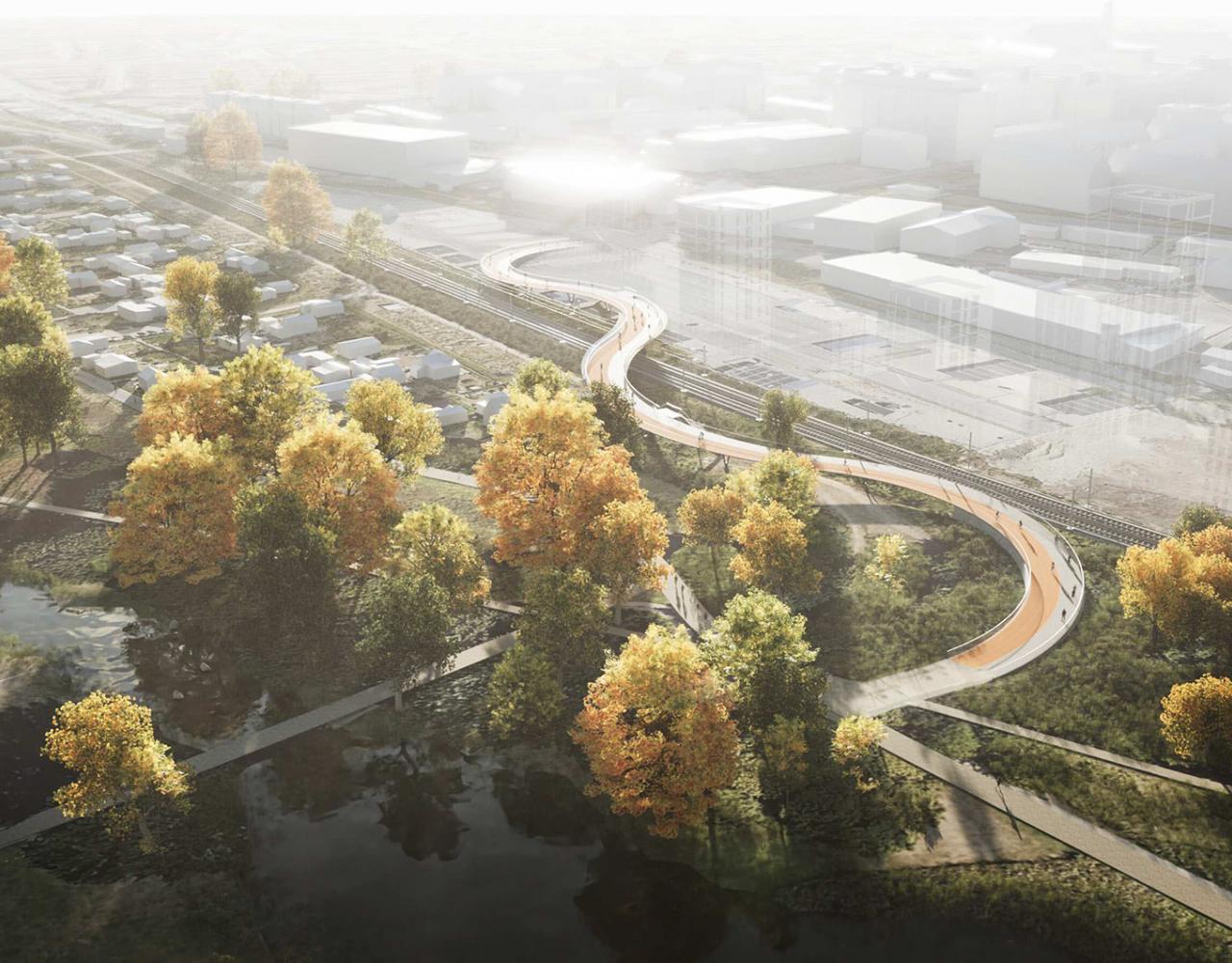 cykelbro, lersøparken, vingelodden
