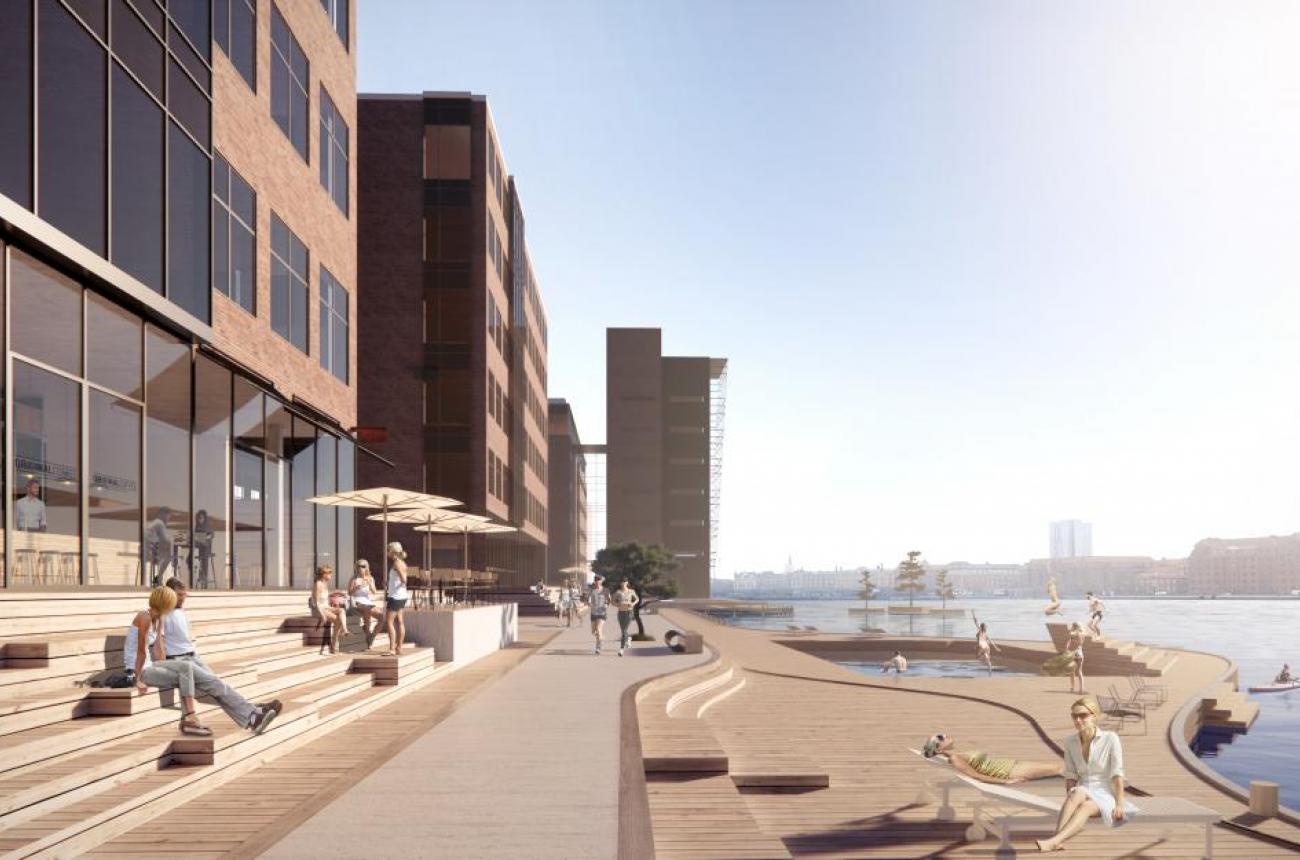 Kalvebod Brygge, havnepromenade, Københavns Havn