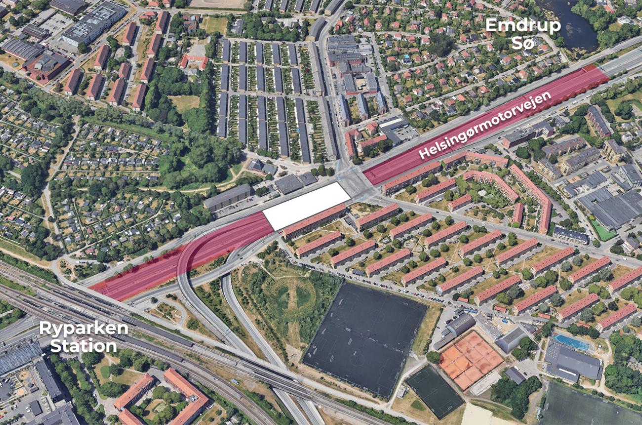 helsingørmotorvejen, luftfoto, ryparken