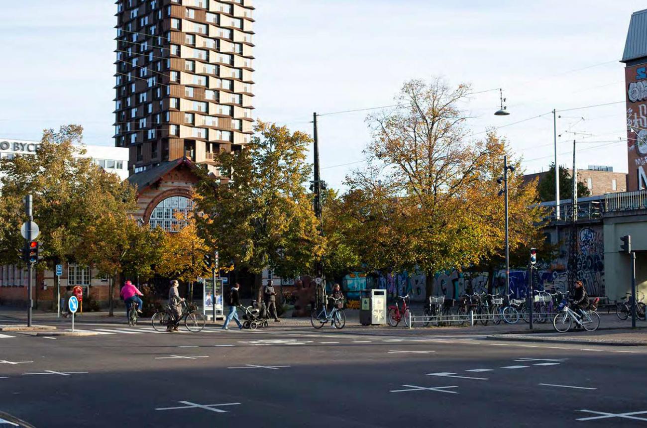 Lyngsies Plads, byrum, begrønning