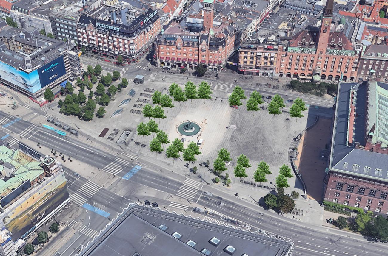 rådhuspladsen træer