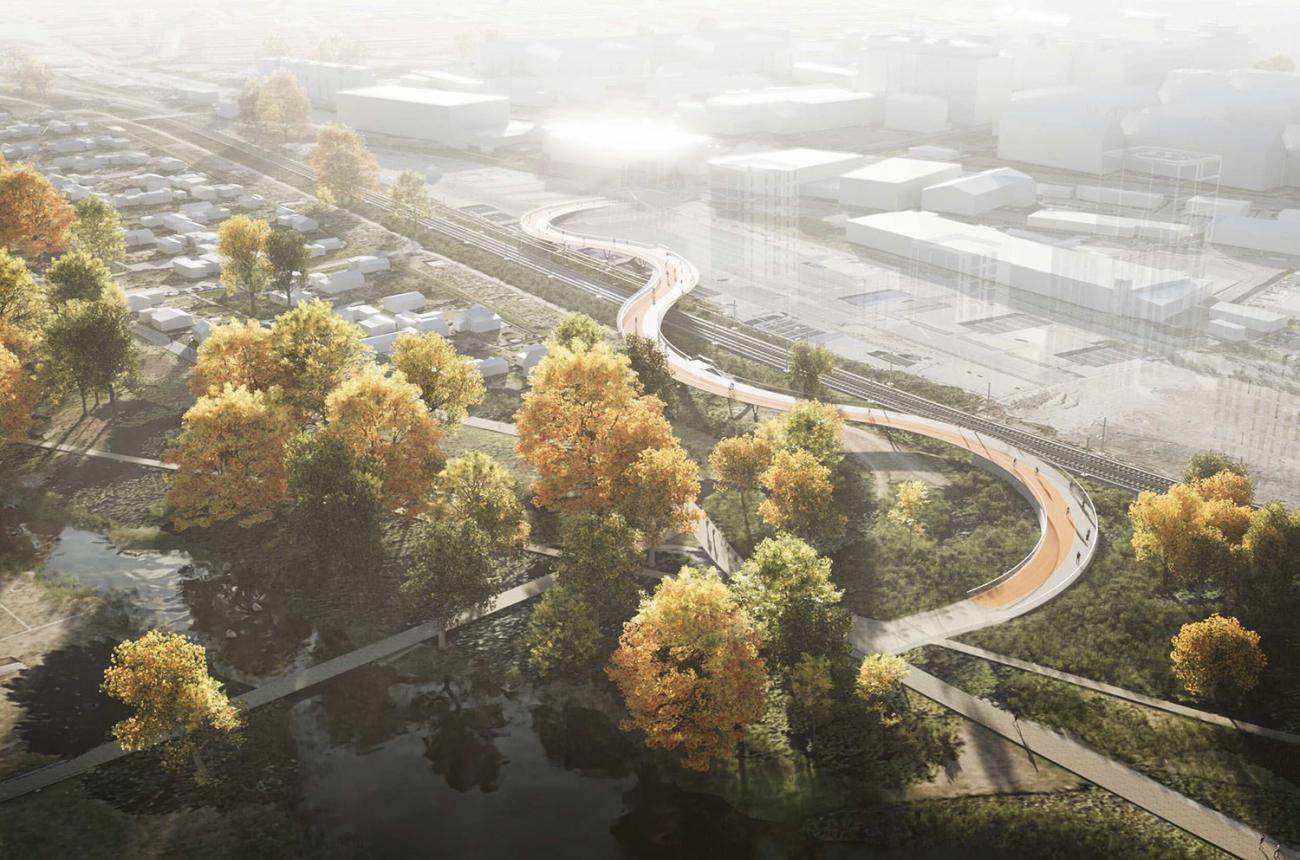 cykelbro, lersøparken, vingelodden