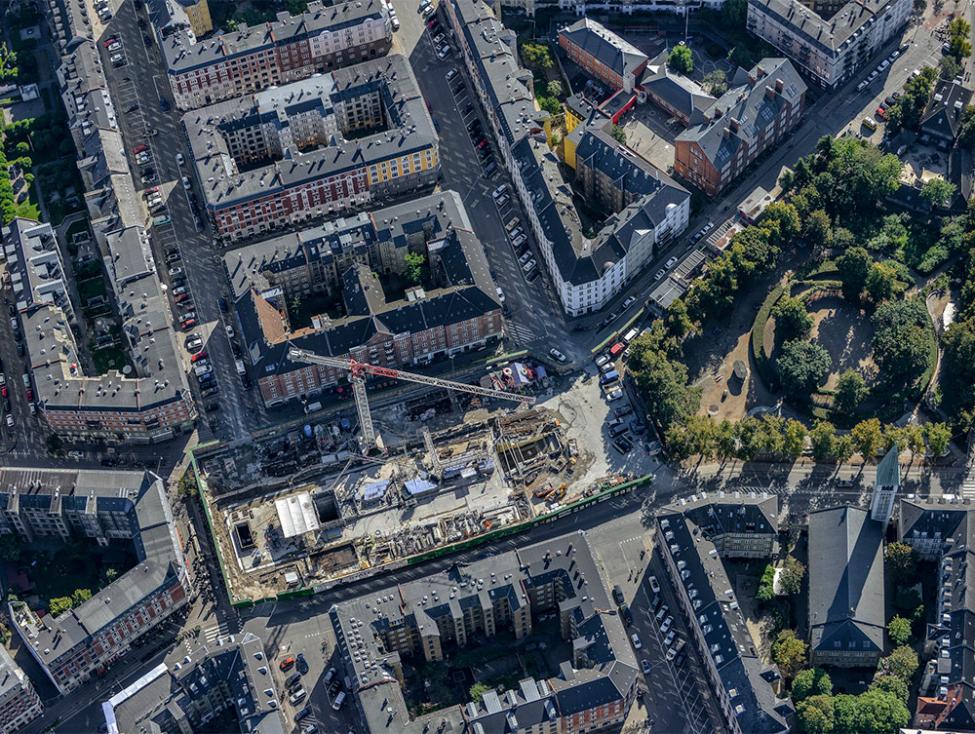 Enghave Plads metrobyggeplads luftfoto