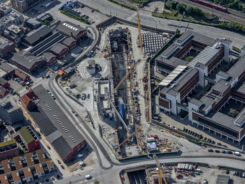 nordhavn metrobyggeplads luftfoto