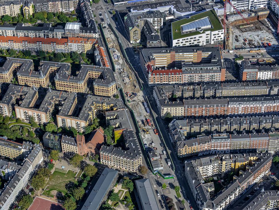 Sønder Boulevard metrobyggeplads luftfoto