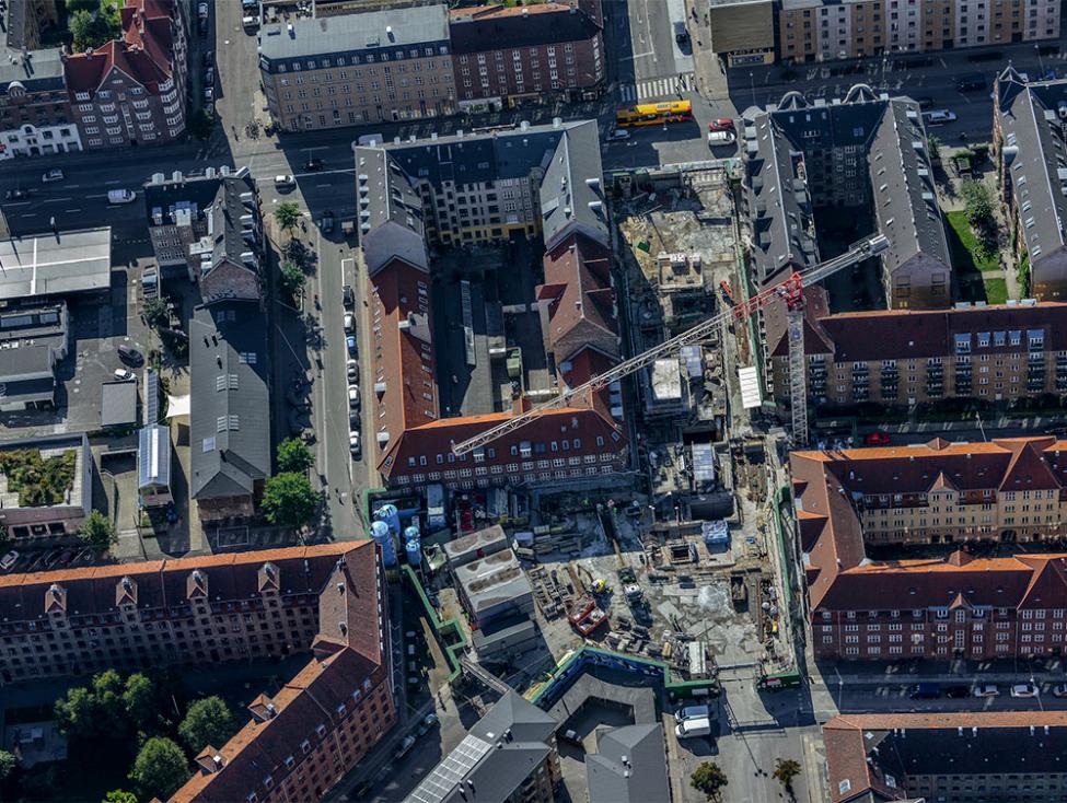 skjolds plads metrobyggeplads luftfoto