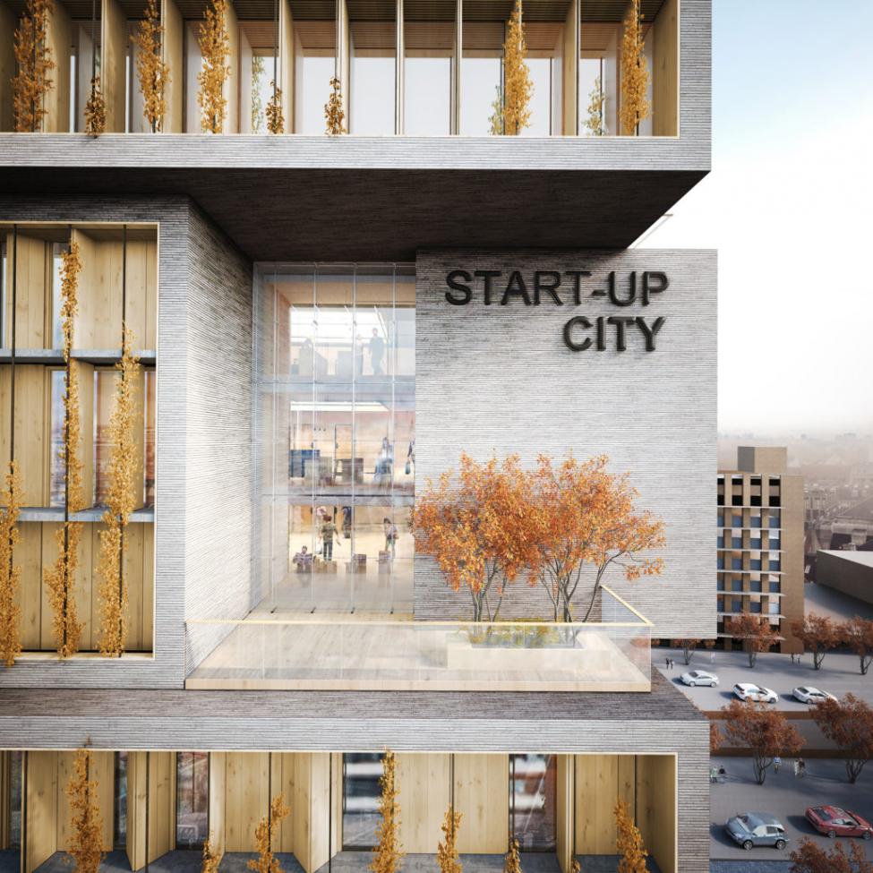 start-up city facade