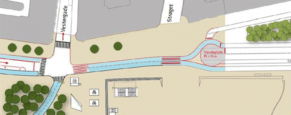 vester voldgade bilgade væk dobbelrettet cykelsti 