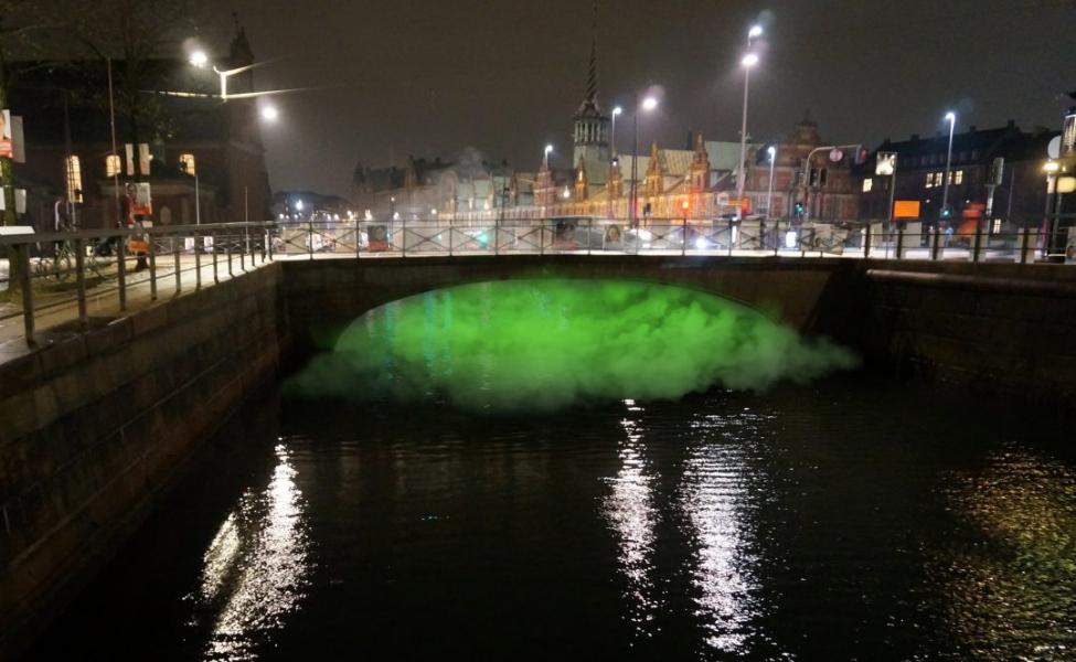 coloured smoke under bridges