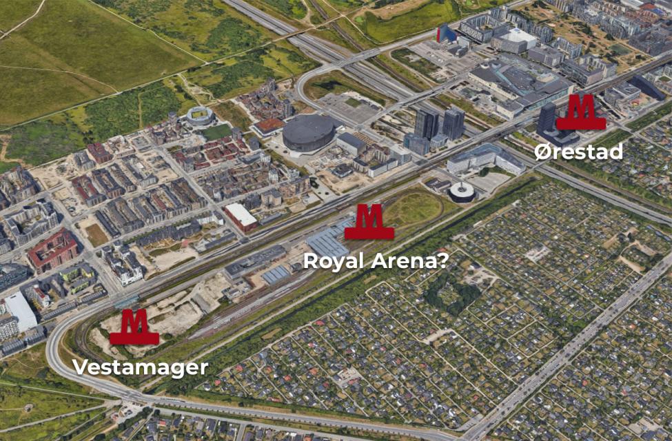 metrostationer ørestad syd overblik